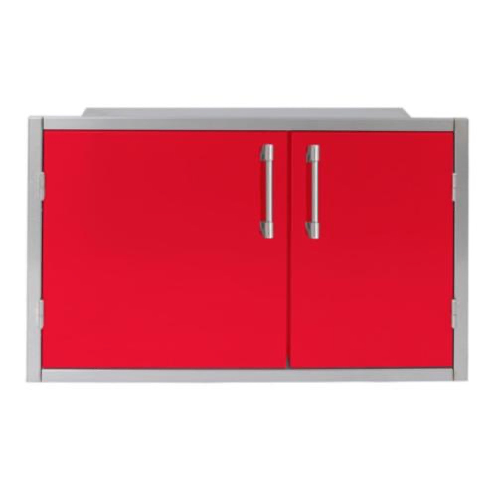 Alfresco Grills 42 x 33 Inch Stainless Steel Enclosed Water Resistant Dry Storage Pantry   Raspberry Red