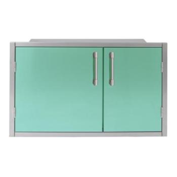 Alfresco Grills 42 x 33 Inch Stainless Steel Enclosed Water Resistant Dry Storage Pantry Light Green AXEDSP 42H S6027350