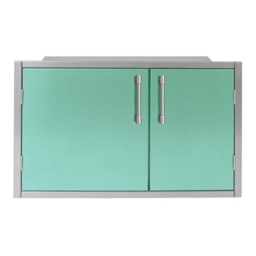 Alfresco Grills 42 x 33 Inch Stainless Steel Enclosed Water Resistant Dry Storage Pantry   Light Green