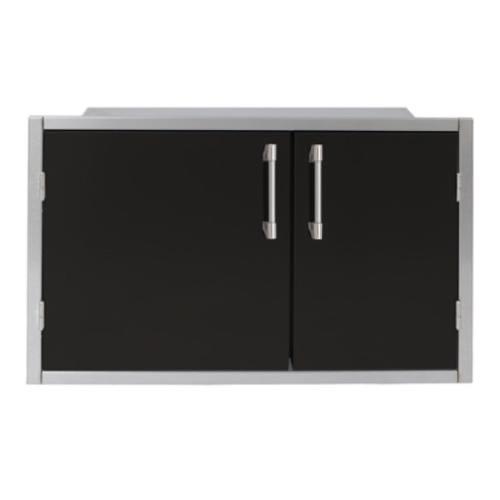 Alfresco Grills 42 x 21 Inch Stainless Steel Enclosed Water Resistant Dry Storage Pantry   Jet Black Gloss