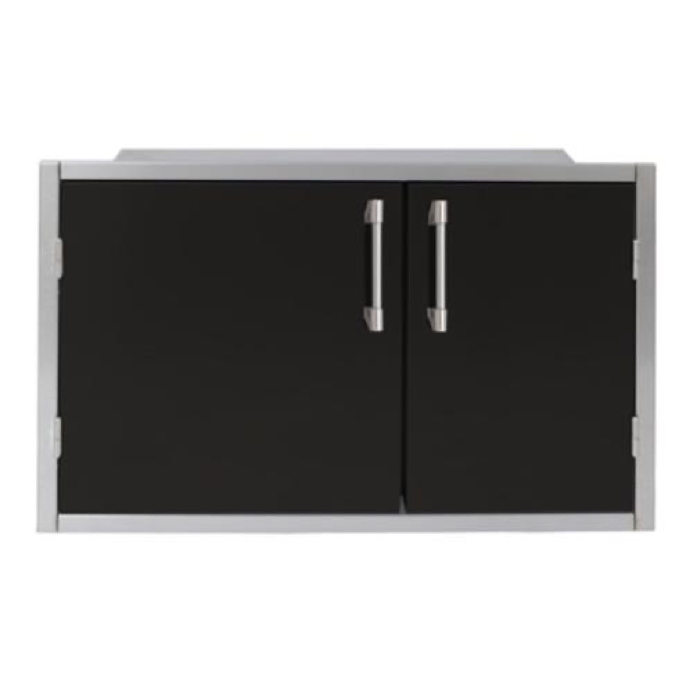 Alfresco Grills 42 x 21 Inch Stainless Steel Enclosed Water Resistant Dry Storage Pantry   Jet Black Gloss