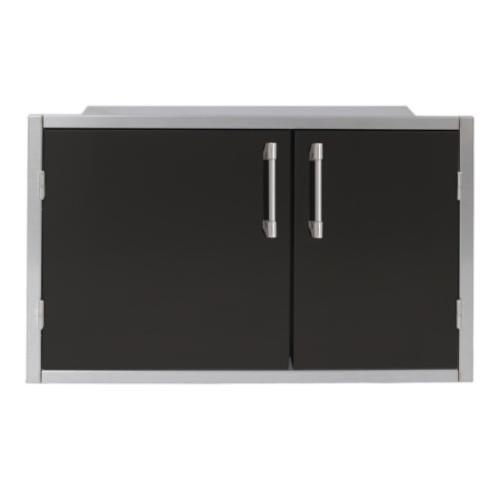 Alfresco Grills 42 x 21 Inch Stainless Steel Enclosed Water Resistant Dry Storage Pantry   Jet Black Matte
