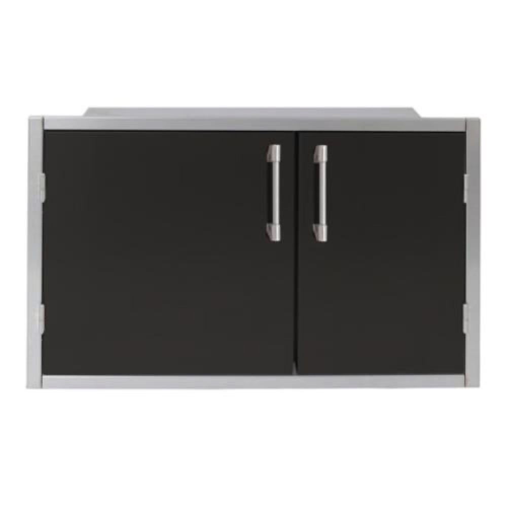 Alfresco Grills 42 x 21 Inch Stainless Steel Enclosed Water Resistant Dry Storage Pantry   Jet Black Matte