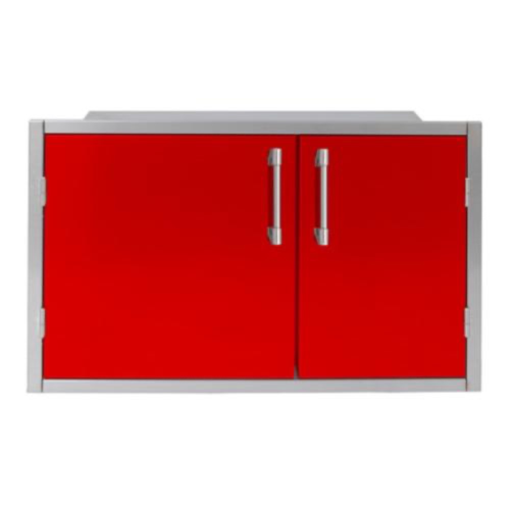 Alfresco Grills 42 x 21 Inch Stainless Steel Enclosed Water Resistant Dry Storage Pantry   Carmine Red