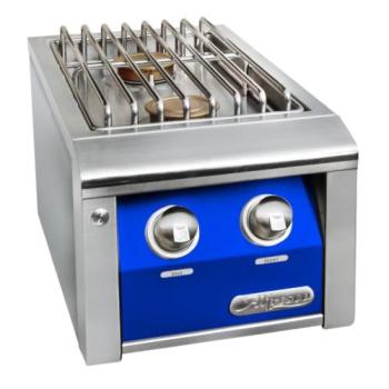 Alfresco Grills 40 000 BTU Built In Propane Gas Double Side Burner with Stainless Steel Lid Ultramarine Blue AXESB 2 LP S5002350
