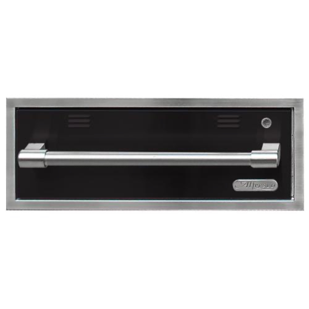Alfresco Grills 30 Inch 110v Electric Outdoor Warming Drawer   Jet Black Gloss