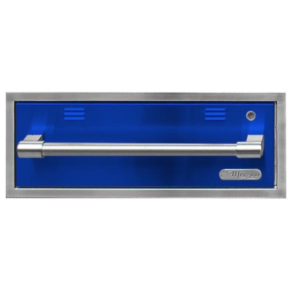 Alfresco Grills 30 Inch 110v Electric Outdoor Warming Drawer   Ultramarine Blue