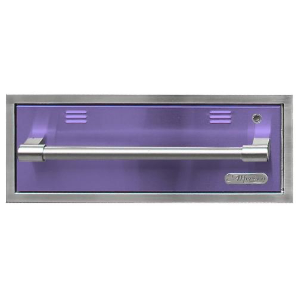 Alfresco Grills 30 Inch 110v Electric Outdoor Warming Drawer   Blue Lilac