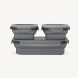Drip EZ Secondz Food Storage Prep Tub 3 Pack Charcoal250