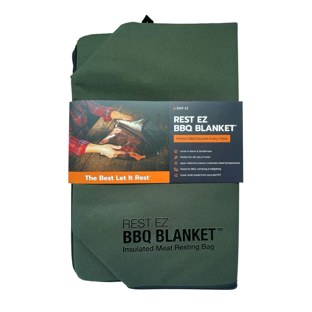 Drip EZ Rest EZ BBQ Blanket for Controlled Heat Loss and Moisture Retention   Heavy Duty Zipper and Wide Mouth   Green