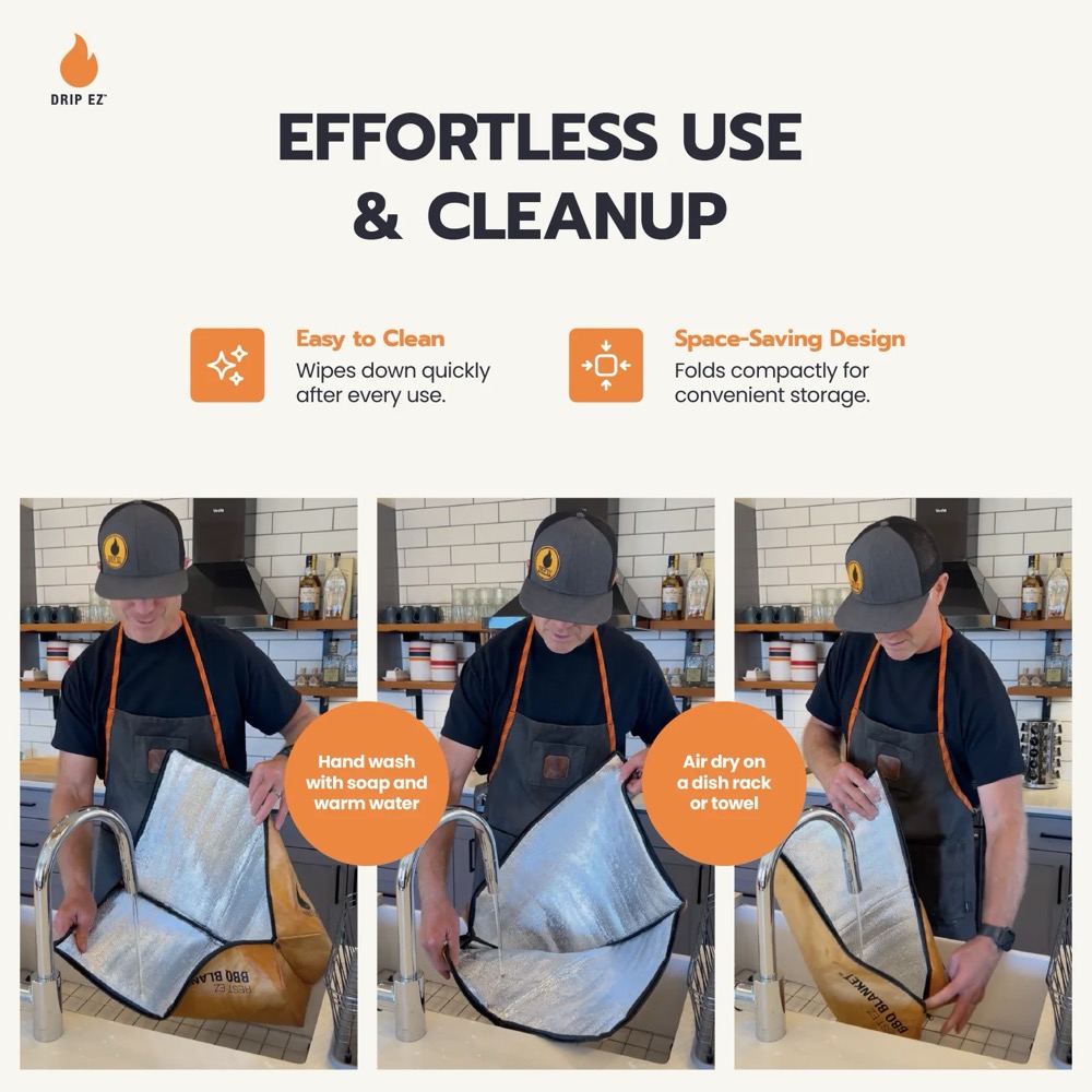 Drip EZ Rest EZ BBQ Blanket for Controlled Heat Loss and Moisture Retention   Heavy Duty Zipper and Wide Mouth   Khaki