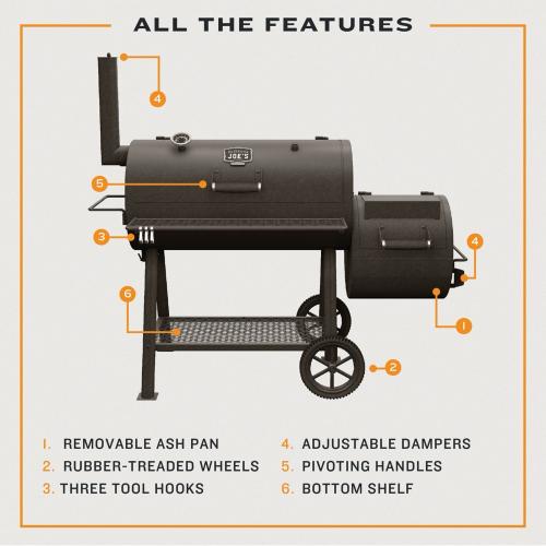 Oklahoma Joes Highland Offset Charcoal Smoker  and  Grill