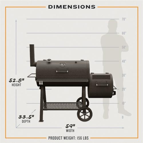 Oklahoma Joes Highland Offset Charcoal Smoker  and  Grill