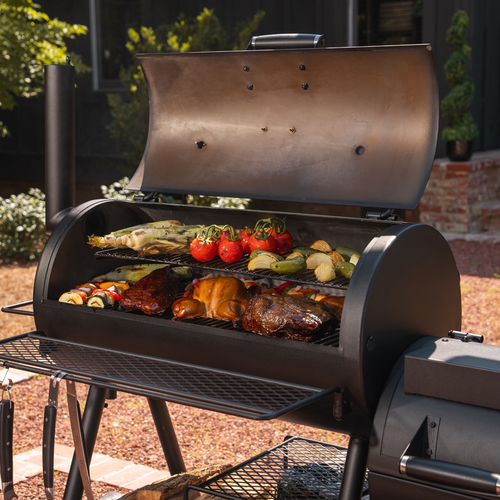 Oklahoma Joes Highland Offset Charcoal Smoker  and  Grill