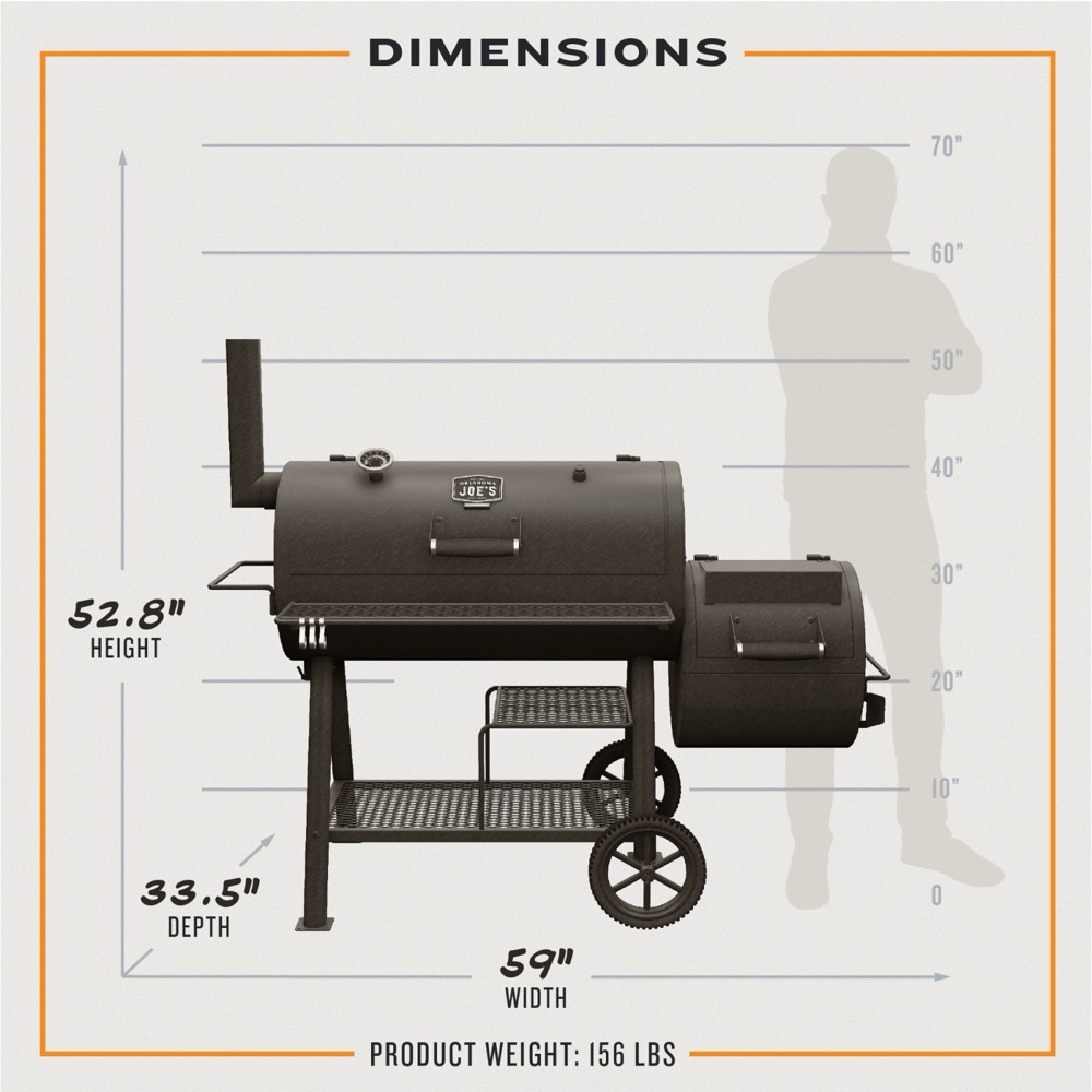 Oklahoma Joes Highland DLX Offset Charcoal Smoker  and  Grill