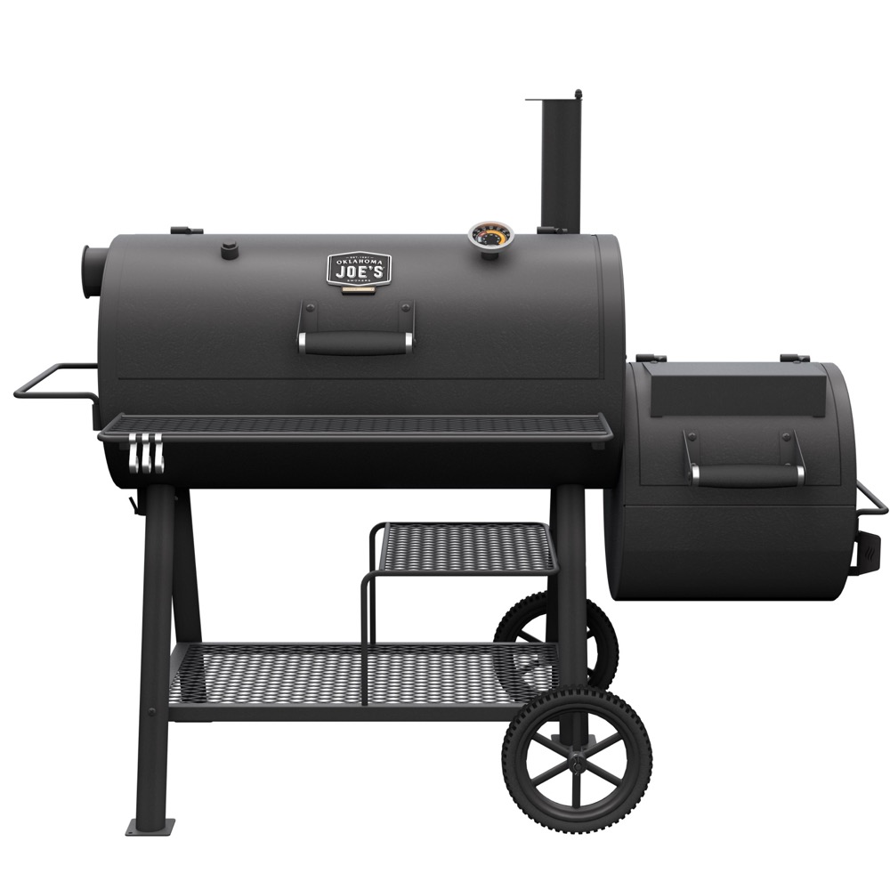Oklahoma Joes Highland Offset Reverse Flow Charcoal Smoker  and  Grill