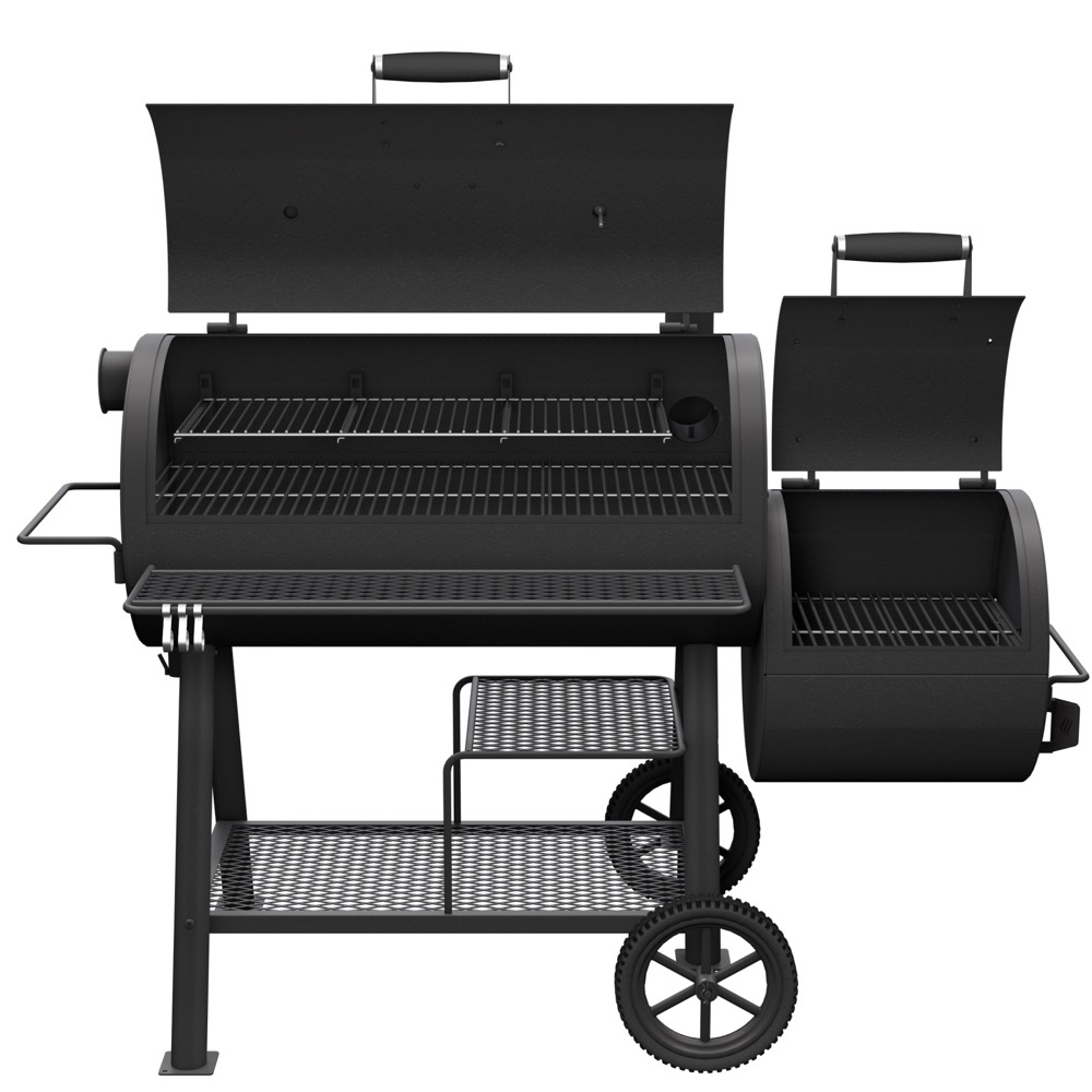 Oklahoma Joes Highland Offset Reverse Flow Charcoal Smoker  and  Grill