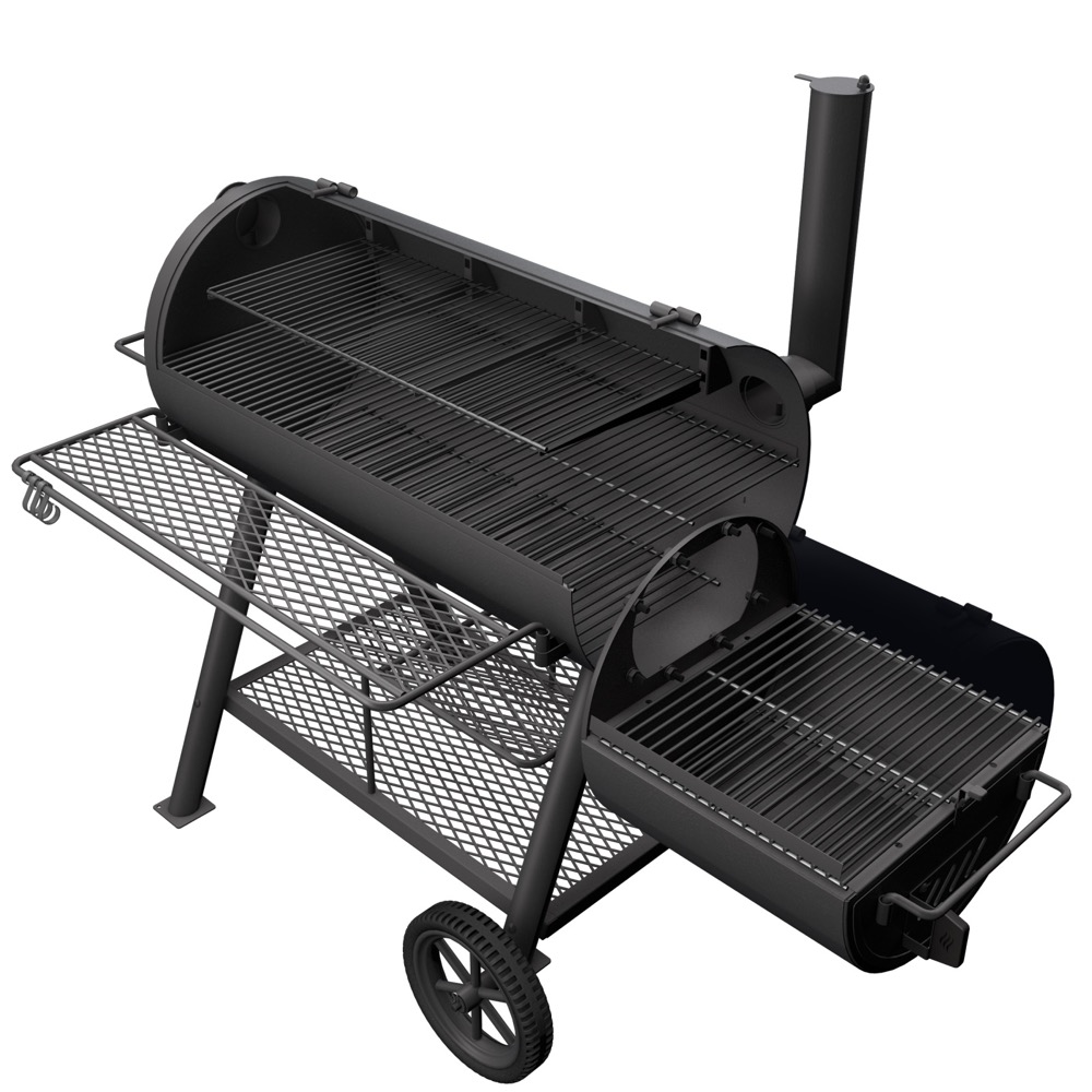 Oklahoma Joes Highland Offset Reverse Flow Charcoal Smoker  and  Grill
