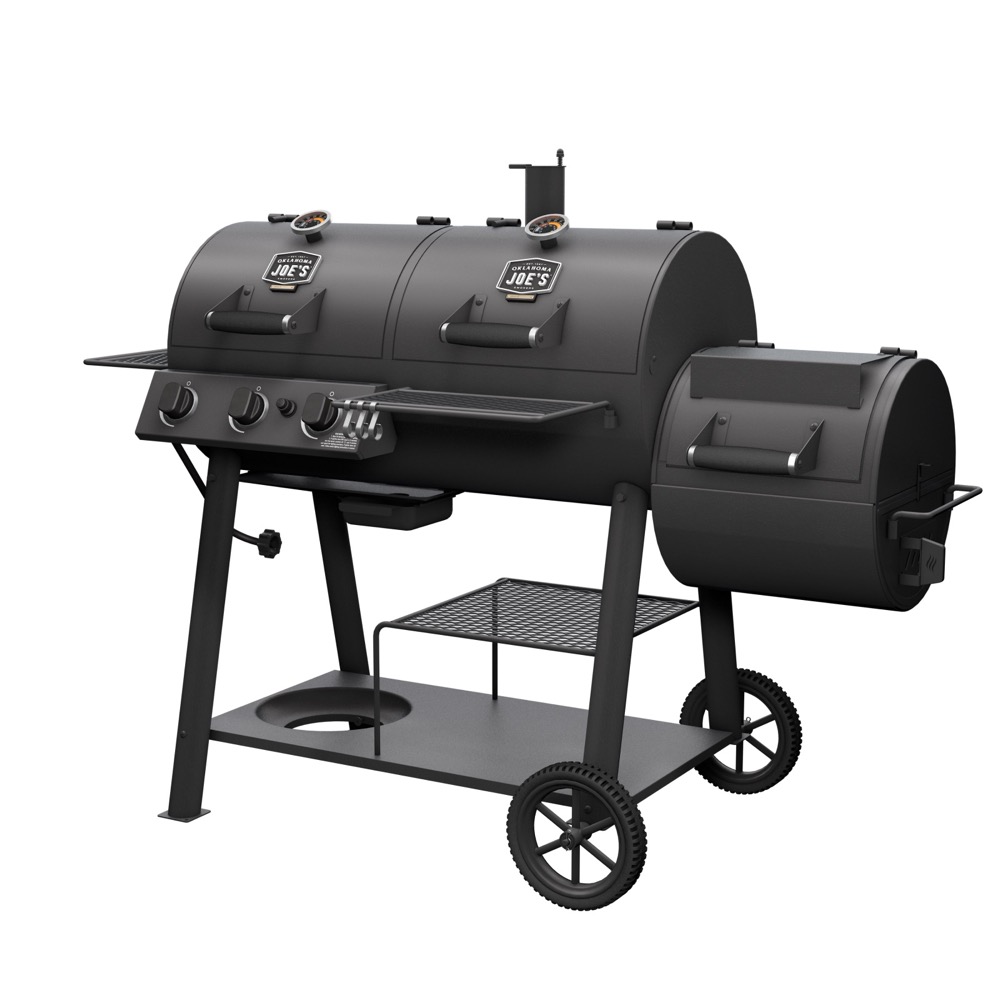 Oklahoma Joes Canyon Combo Charcoal and Propane Gas Smoker  and  Grill