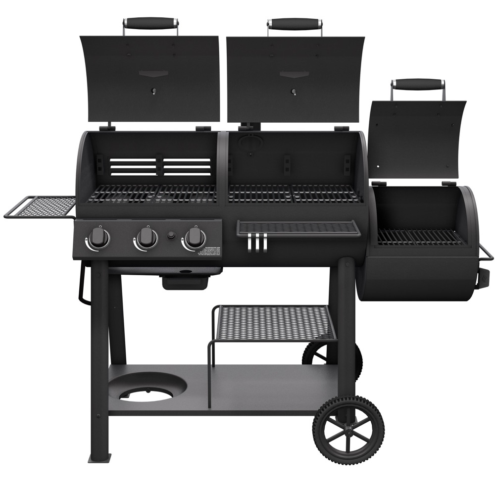 Oklahoma Joes Canyon Combo Charcoal and Propane Gas Smoker  and  Grill
