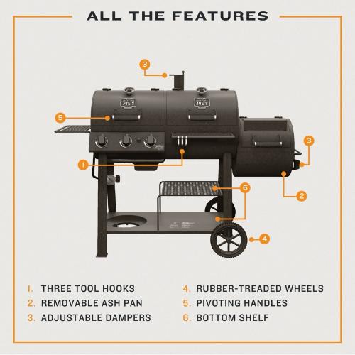 Oklahoma Joes Canyon Combo Charcoal and Propane Gas Smoker  and  Grill