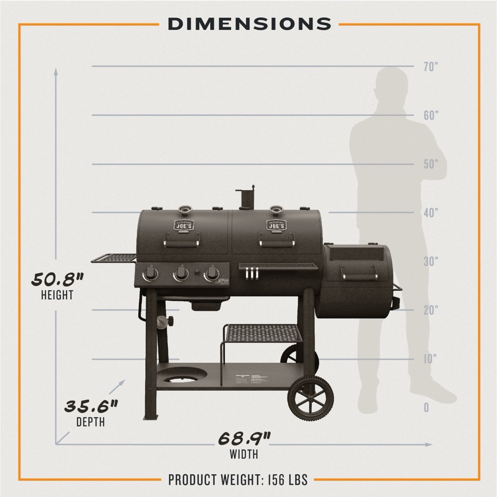 Oklahoma Joes Canyon Combo Charcoal and Propane Gas Smoker  and  Grill
