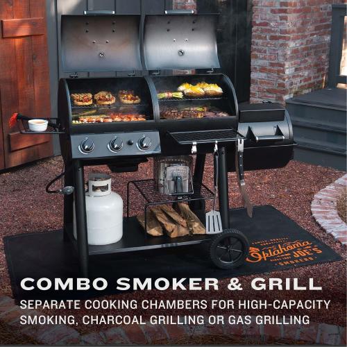 Oklahoma Joes Canyon Combo DLX Charcoal and Propane Gas Smoker  and  Grill