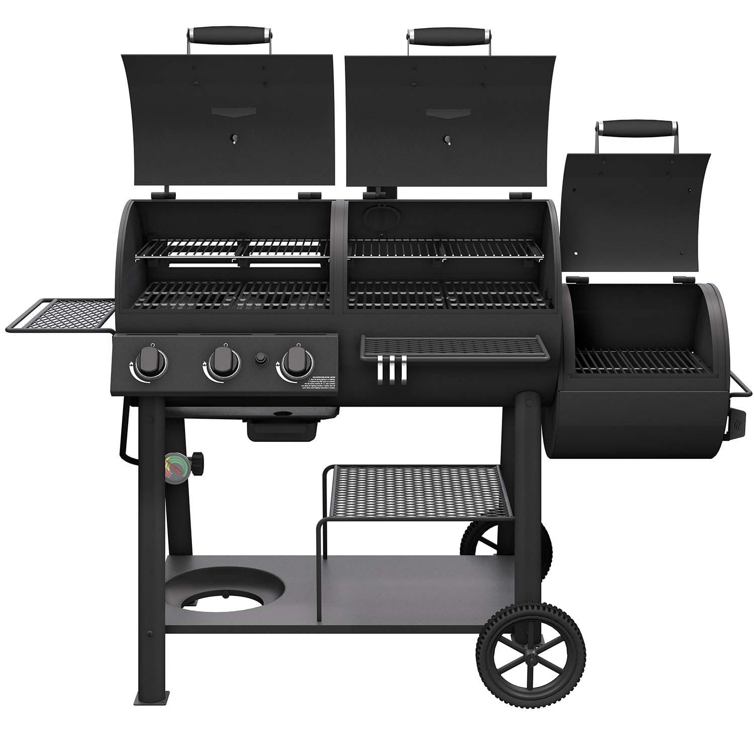 Oklahoma Joes Canyon Combo DLX Charcoal and Propane Gas Smoker  and  Grill