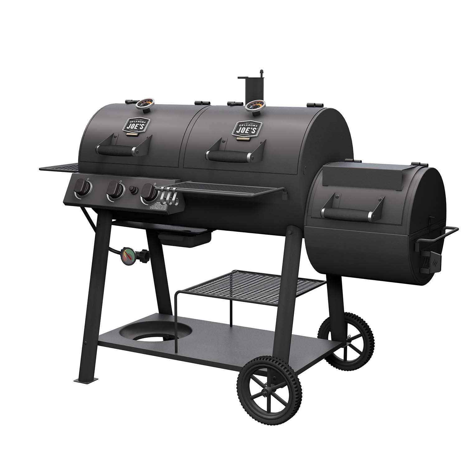 Oklahoma Joes Canyon Combo DLX Charcoal and Propane Gas Smoker  and  Grill