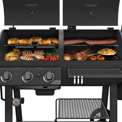 Oklahoma Joes Canyon Combo DLX Charcoal and Propane Gas Smoker  and  Grill