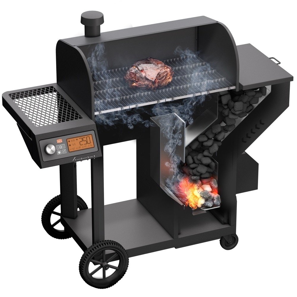 Oklahoma Joes Tahoma 900 Wi Fi Controlled Auto Feed Charcoal Smoker  and  Grill
