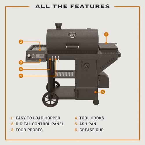 Oklahoma Joes Tahoma 900 DLX Wi Fi Controlled Auto Feed Charcoal Smoker  and  Grill   2025 Model