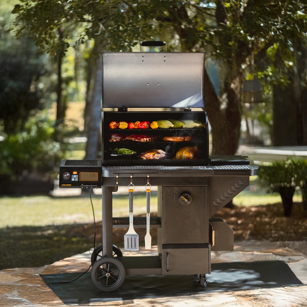 Oklahoma Joes Tahoma 1200A DLX Wi Fi Controlled Auto Feed Charcoal Smoker  and  Grill