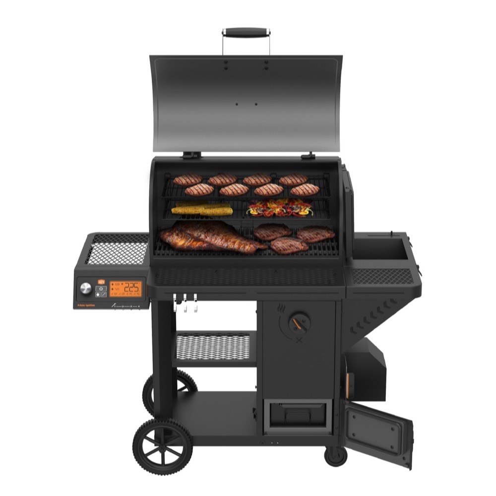 Oklahoma Joes Tahoma 1200A DLX Wi Fi Controlled Auto Feed Charcoal Smoker  and  Grill