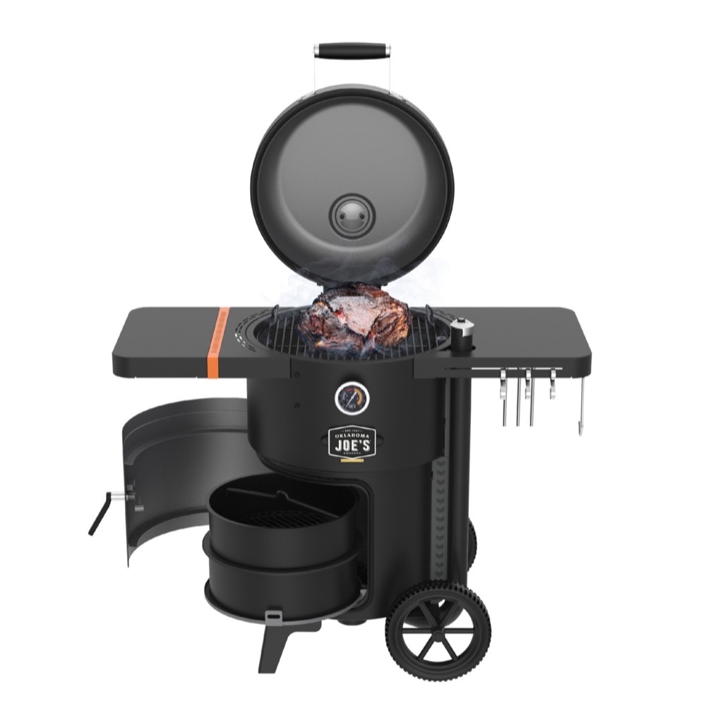 Oklahoma Joes Bronco Drum Charcoal Smoker  and  Grill