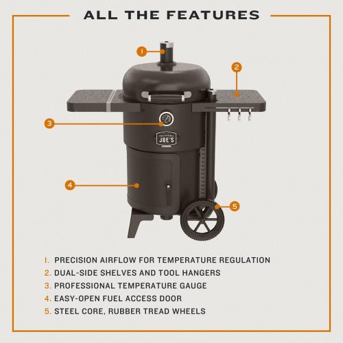 Oklahoma Joes Bronco Drum Charcoal Smoker  and  Grill