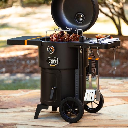 Oklahoma Joes Bronco Drum Charcoal Smoker  and  Grill