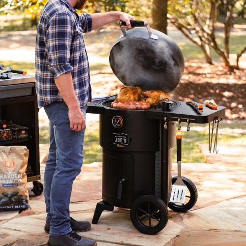 Oklahoma Joes Bronco Drum Charcoal Smoker  and  Grill