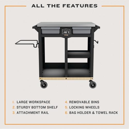 Oklahoma Joes Workstation Prep  and  Storage Cart