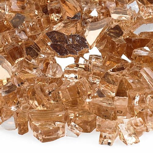 American Fire Glass Quarter Inch Champagne Fire Glass   10 Pounds