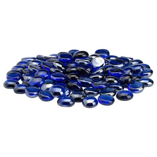 American Fire Glass Half Inch Royal Blue Luster Fire Beads Glass   10 Pounds