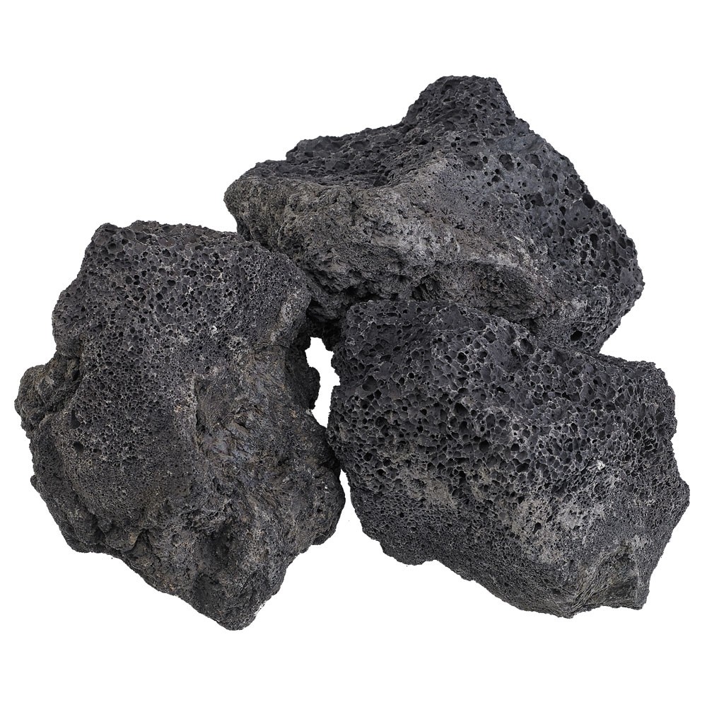 American Fire Glass 4 to 6 Inch Extra Large Black Lava Rock   20 Pounds