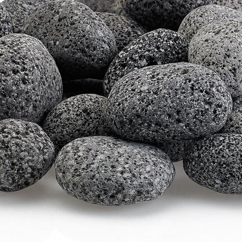 2 to 1 Inch Small Gray Tumbled Lava Stone   20 Pounds