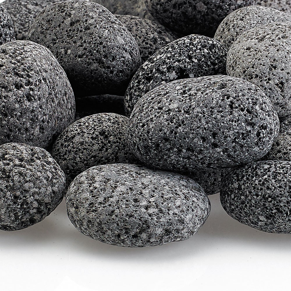 2 to 1 Inch Small Gray Tumbled Lava Stone   20 Pounds