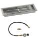 American Fire Glass 24 Inch Rectangular Propane Gas Drop In Fire Pit Pan with Match Light Kit