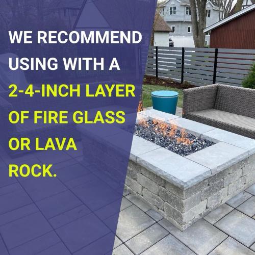 American Fire Glass 30 Inch Natural Gas Stainless Steel H Style Burner