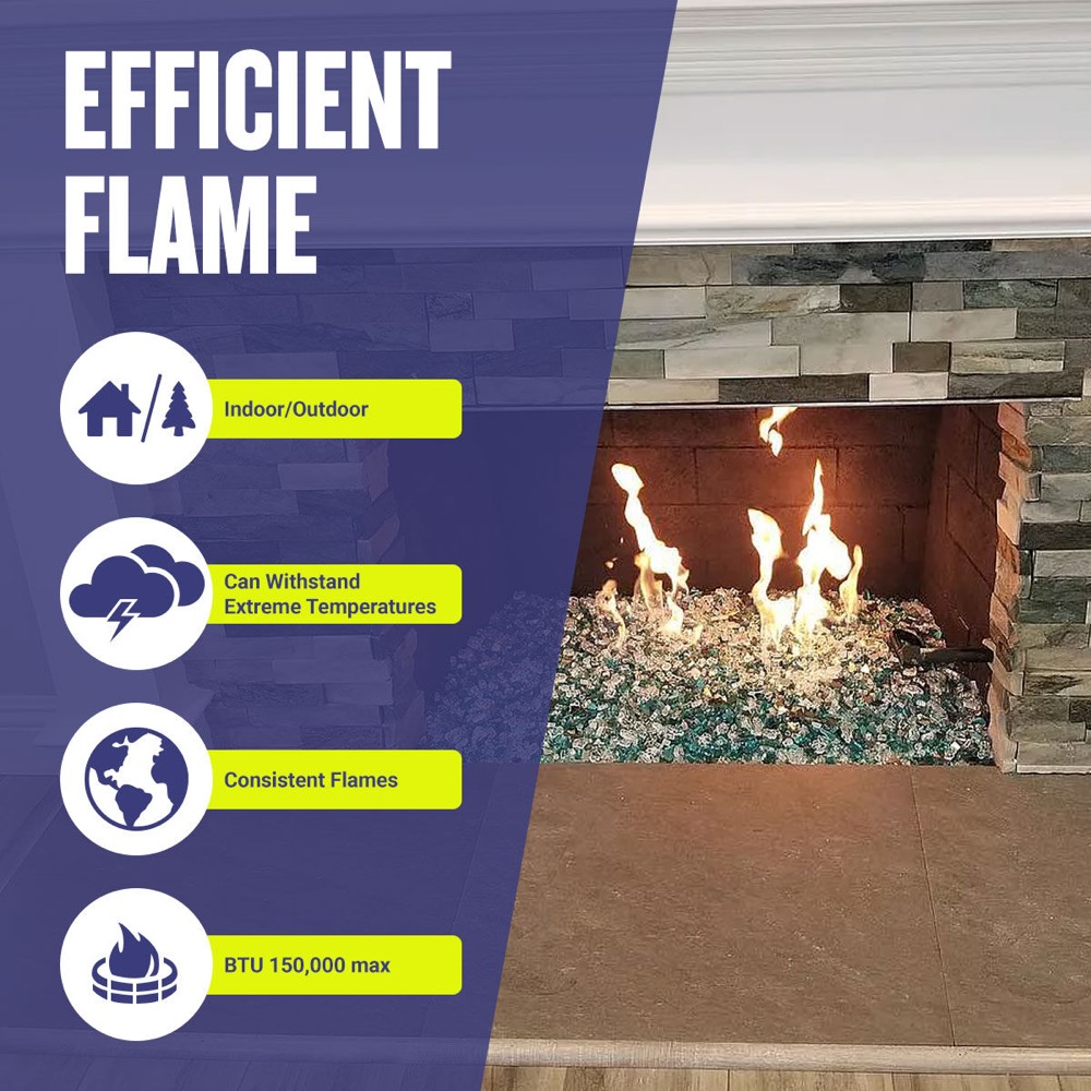 American Fire Glass 30 Inch Natural Gas Stainless Steel H Style Burner