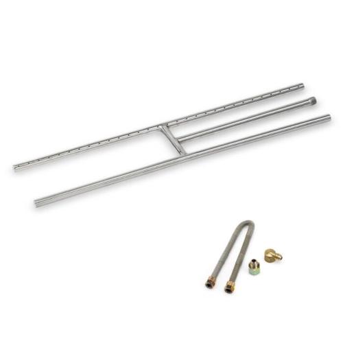 American Fire Glass 30 Inch Natural Gas Stainless Steel H Style Burner