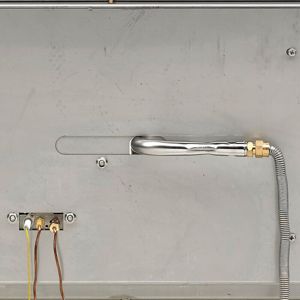 American Fire Glass 36 Inch Rectangular Propane Gas Drop In Fire Pit Pan with Adjustable Flame Electric Ignition System Kit