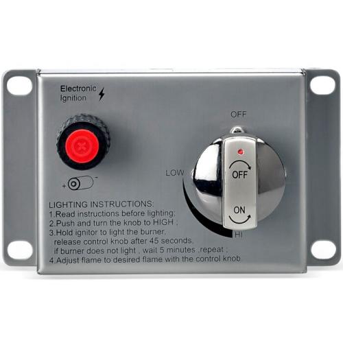 American Fire Glass 30 Inch Stainless Steel Linear Propane Gas Drop In Fire Pit Pan with Adjustable Flame Electric Ignition System Kit